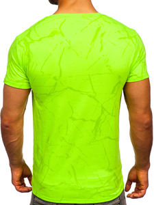 Tricou cu imprimeu verde-neon Bolf Y70030