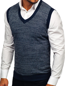 Pulover vestă bleumarin Bolf 8131