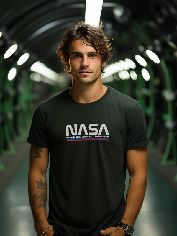 Tricou negru bărbătesc din bumbac cu imprimeu Bolf 14749A2