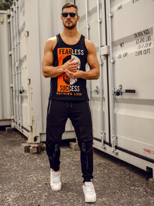 Tricou boxer cu imprimeu negru Bolf 14841A