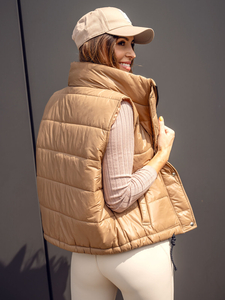 Vestă maro scurtă matlasată dame Bolf 82032