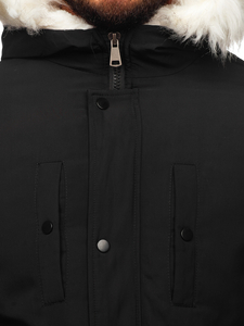Geacă parka de iarnă neagră Bolf JP5832