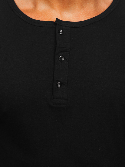 Bluză neagră cu închidere la nasturi Bolf 1114