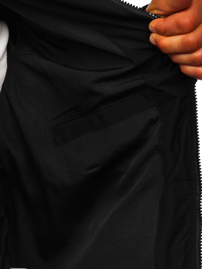 Geaca de iarna pentru barbati matlasata neagra Bolf 31M5003