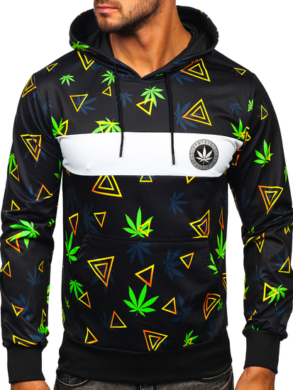 Hanorac negru cu imprimeu Bolf HM631