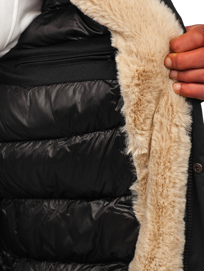 Geacă de iarnă parka neagră Bolf 22M51