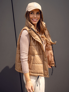 Vestă maro scurtă matlasată dame Bolf 82032