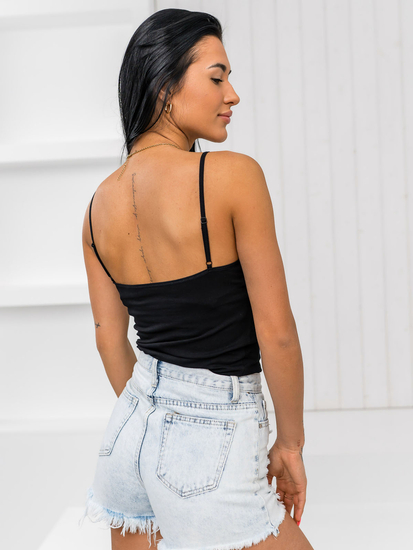 Maieu negru de dama cu dantela Bolf 17K550