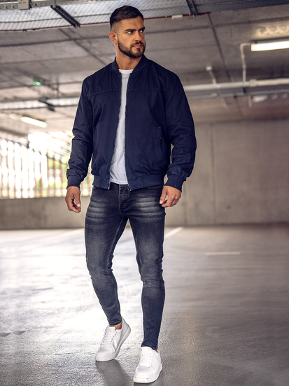 Jachetă bomber tranzițională reversibilă bleumarin pentru bărbați Bolf 84M3005A