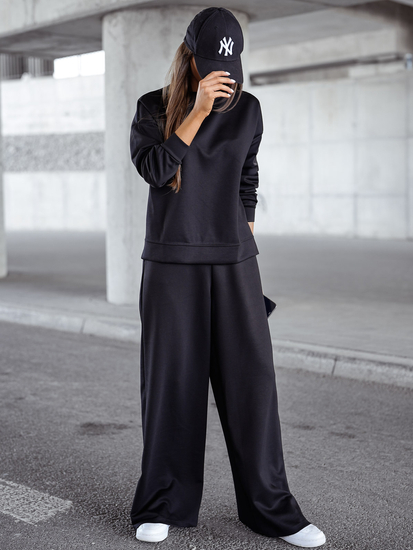 Trening cu fermoar două piese pentru femei unt negru Bolf 821111