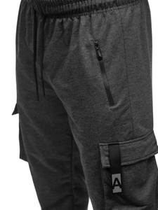 Pantaloni de trening joggers cargo gri-antracit Bolf JX6362