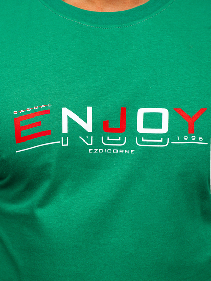 Tricou din bumbac verde Bolf 14739