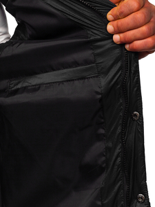Vestă neagră cu glugă Bolf 13078