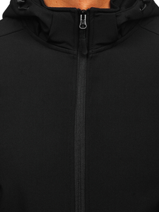 Jachetă neagră de tranziție softshell pentru bărbați Bolf HH017