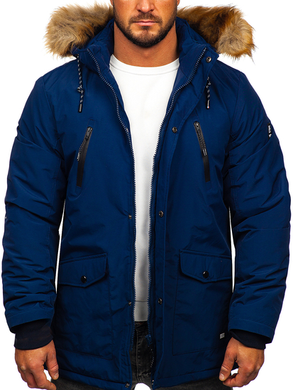 Geacă parka de iarnă alaska bleumarin Bolf WX032C