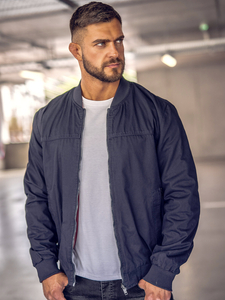 Jachetă bomber tranzițională reversibilă bleumarin pentru bărbați Bolf 84M3005A