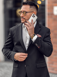 Sacou casual negru pentru bărbați Bolf 24401