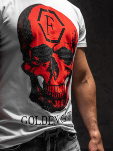 Tricou alb cu imprimeu Bolf KS2107