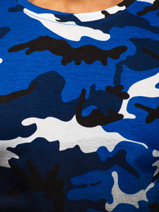 Tricou cu imprimeu albastru army Bolf S808