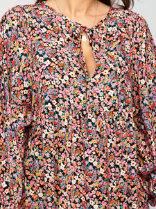 Rochie imprimeu floral neagră dame Bolf 3019