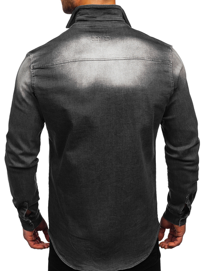 Cămașă de blugi grafit cu mâneca lungă Bolf R710