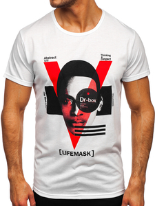 Tricou cu imprimeu alb Bolf KS2552