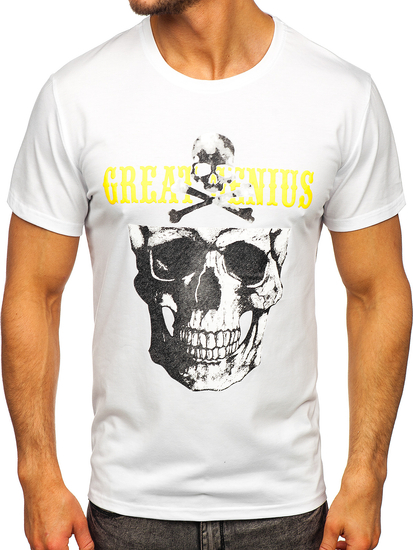 Tricou alb cu imprimeu Bolf Y70005