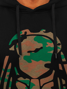 Hanorac negru cu imprimeu  Bolf 147048