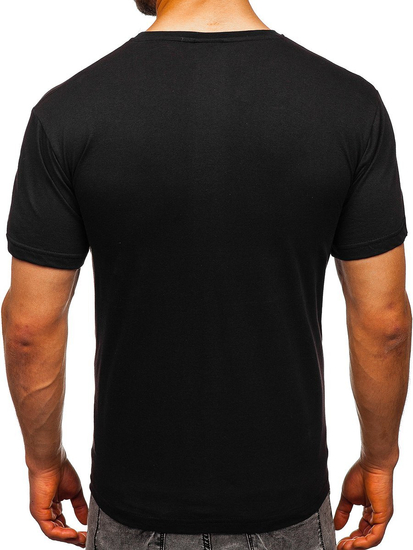 Tricou negru cu imprimeu  Bolf 008