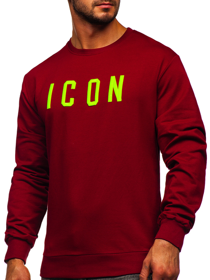 Bluză bordo cu imprimeu Bolf 146176