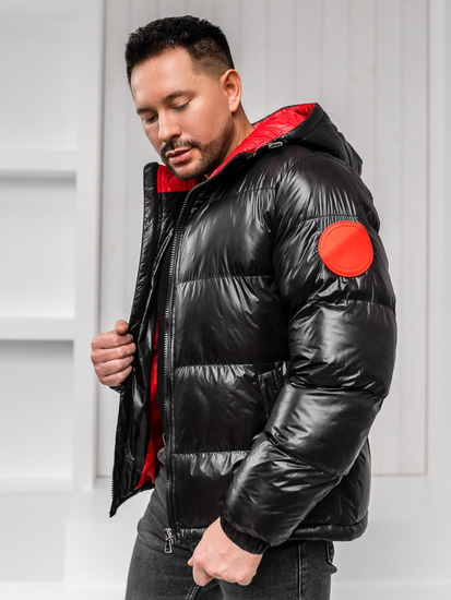 Geaca de iarna matlasata neagra pentru barbati Bolf 5M3198