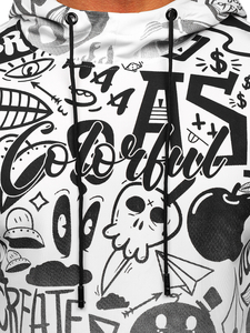 Hanorac cu imprimeu alb 8B995