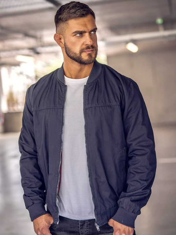 Jachetă bomber tranzițională reversibilă bleumarin pentru bărbați Bolf 84M3005A