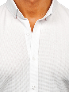 Cămașă din muselină cu mâneca scurtă albă Bolf 2013