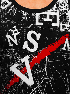 Maiou negru tank top cu imprimeu Bolf 14854