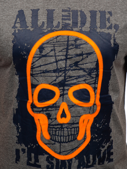 Tricou bărbătesc antracit cu imprimeu Bolf Y70007