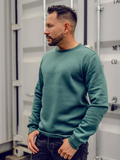 Hanorac pentru bărbați fără glugă, verde Bolf 2001A