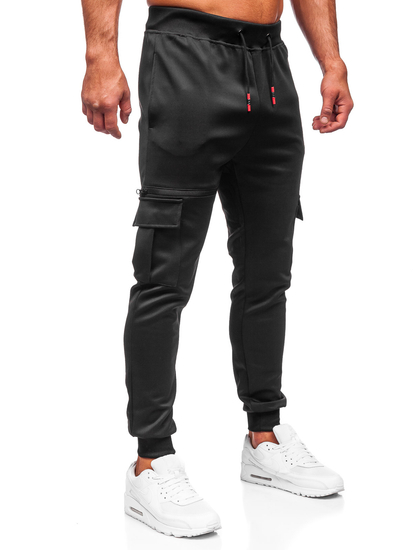 Pantaloni negri training cargo Bolf K10287