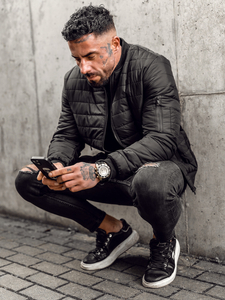 Geacă matlasată bomber neagră Bolf MY-02