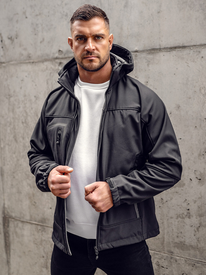 Jachetă softshell pentru bărbați, neagră Bolf T019A