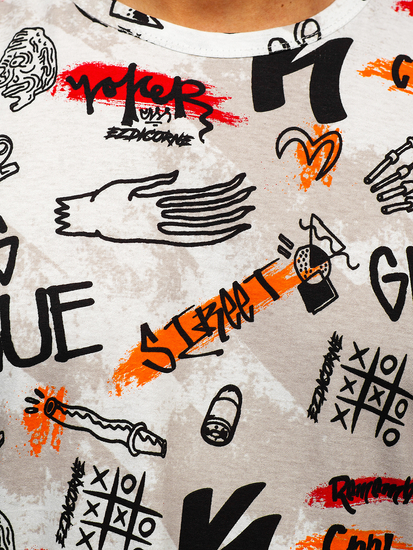 Tricou alb cu imprimeu Bolf 14908