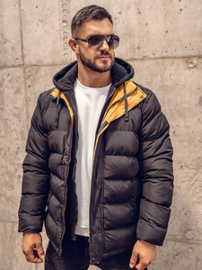 Geacă de iarnă matlasată neagră Bolf 7145A