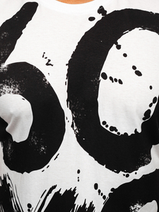 Tricou bărbătesc alb cu imprimeu Bolf 0303