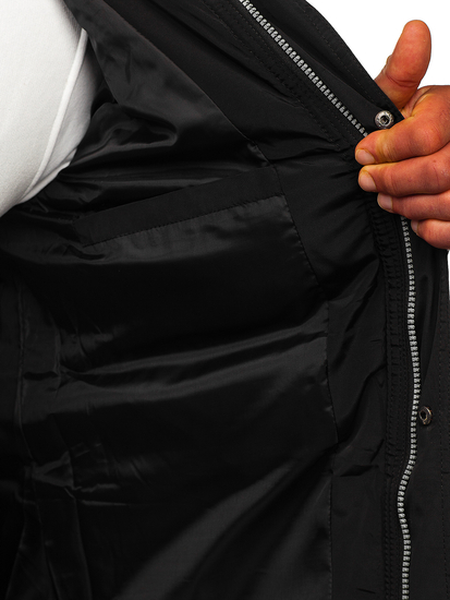 Geacă de iarnă neagră matlasată Bolf 5M50