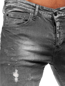 Blugi negri slim fit Bolf 4006