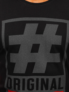 Tricou negru cu imprimeu  Bolf 008