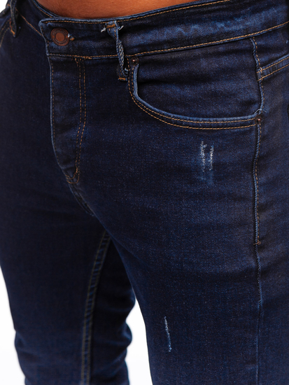 Pantaloni de blugi slim pentru bărbați, de culoare bleumarin, Bolf 6785