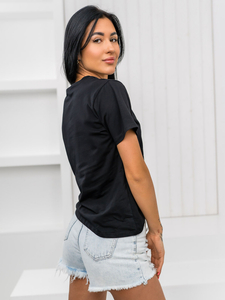 Tricou negru dama cu aplicatie Bolf 97T2110