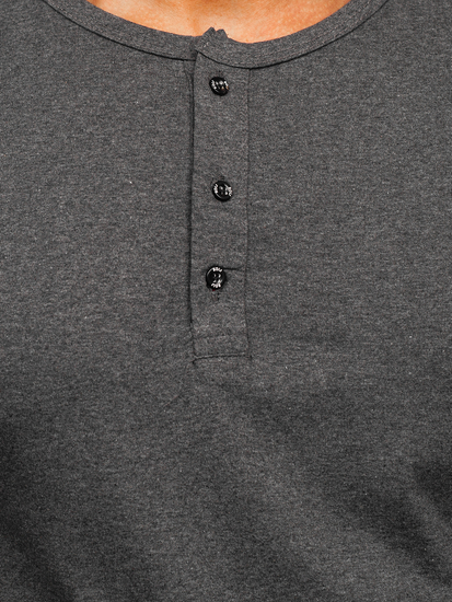 Bluză gri-inchis cu închidere la nasturi Bolf 1114