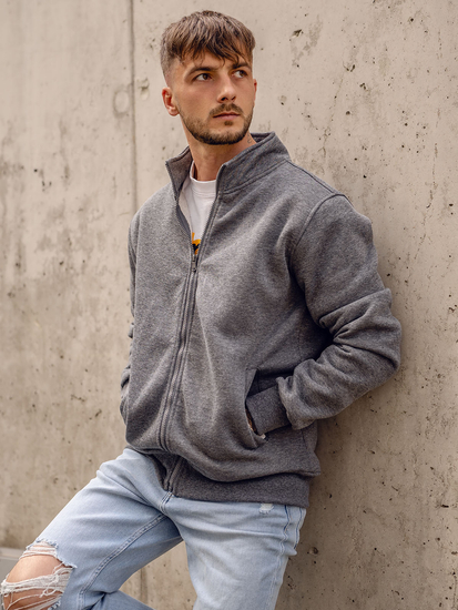 Bluză cu fermoar gri-antracit Bolf B2002A